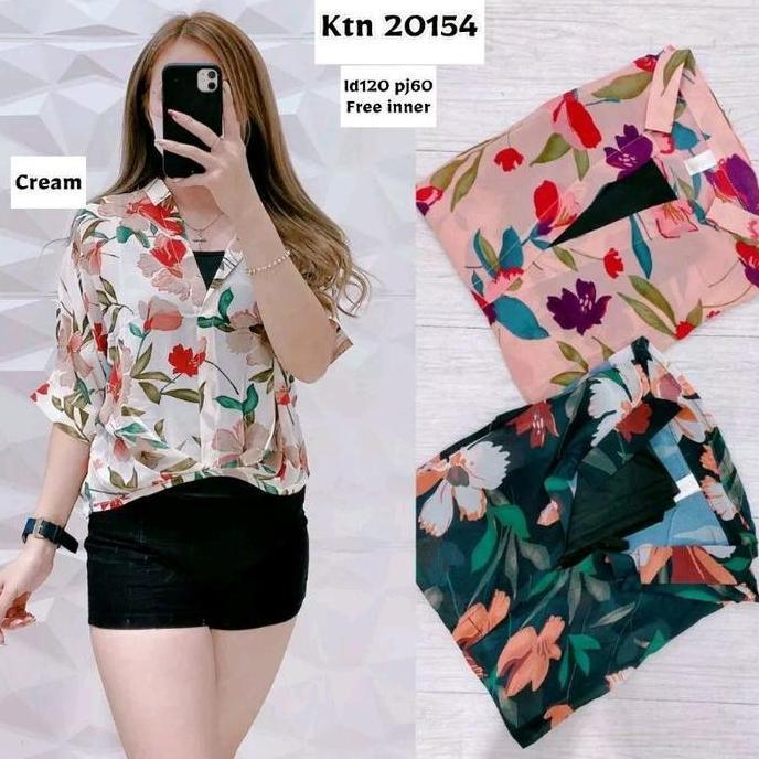 Good- BLOUSE SIFON FREE INNER WANITA|ATASAN 2IN1|ATASAN KEKINIAN|BLOUSE BUNGA|BLOUSE POLOS