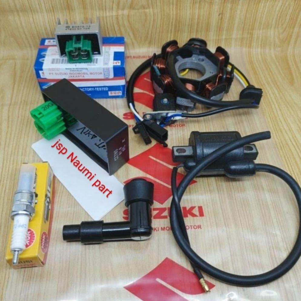 PAKET PENGAPIAN 6ITEM LENGKAP SPUL CDI KOIL KIPROK SUZUKI SHOGUN SP 125 SHOGUN 125 ORI