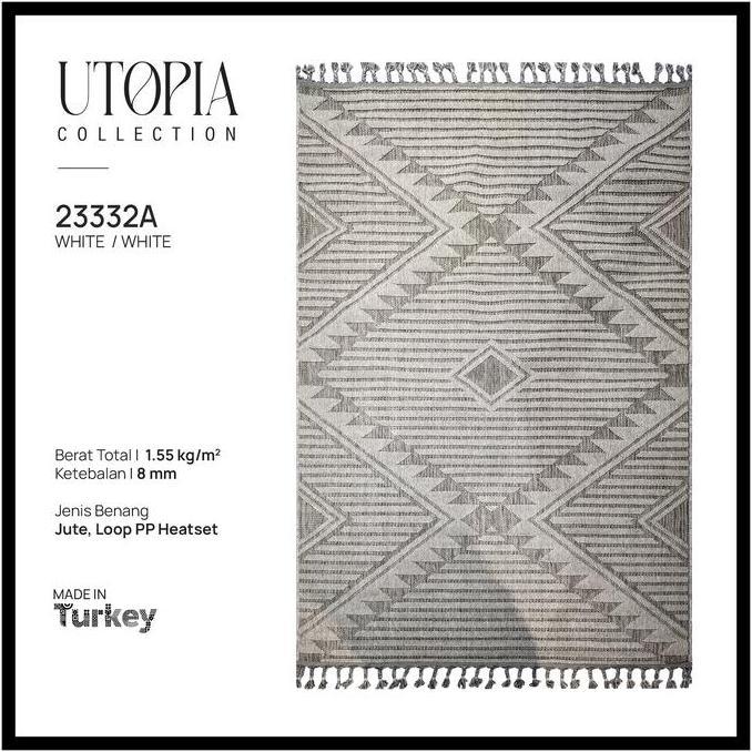 Karpet Anyaman Minimalis Bermotif Utopia ~ 160x230 cm