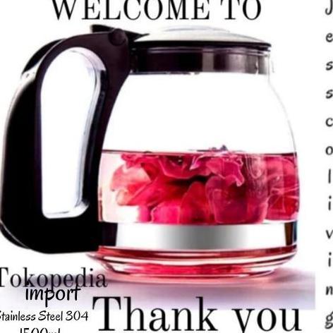 Teko Hitam Mini / Teko Kaca / Teko Teh 1100ml