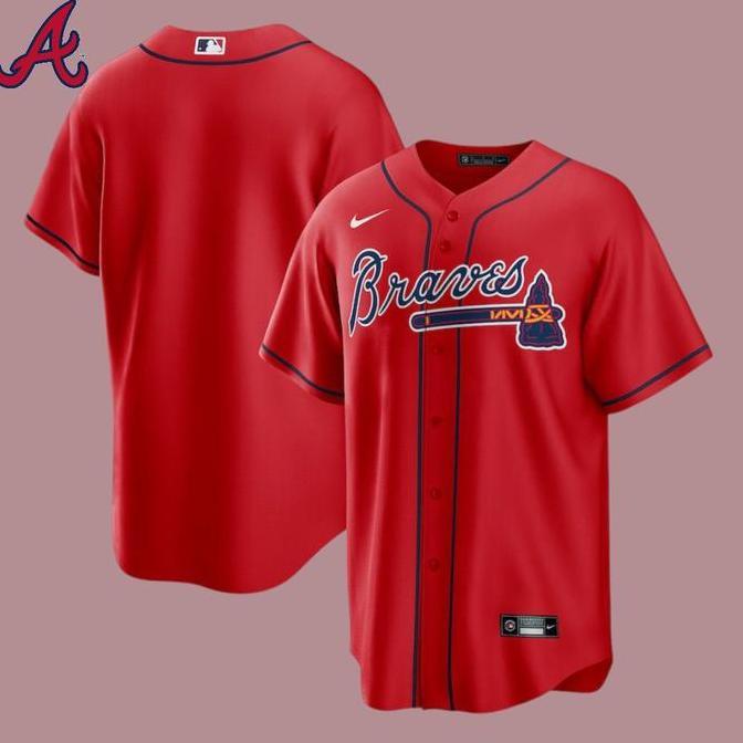 JERSEY BAJU MLB BASEBALL AUTHENTIC ORIGINAL ATLANTA BRAVES MAJESTIC