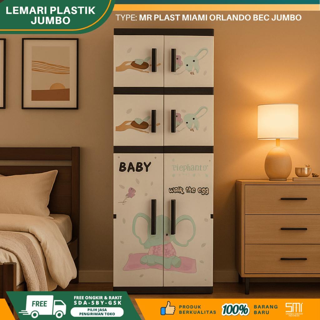 Lemari Plastik Gantung Mr Plast Miami Orlando Bec Jumbo / Almari Anak Plastik / Lemari Baju Plastik