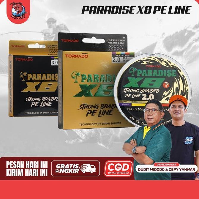 SENAR PE PARADISE X8 200M 300M SENAR MANCING LAUT Pancing senar untuk Joran Reel Senar Kuat Mancing 