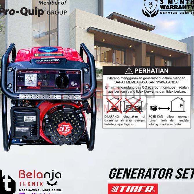 Terjangkau Mesin Genset Tiger Tgr 3000 1200 Watt Generator Set Bensin Tgr3000 Portable Dengan Sistem