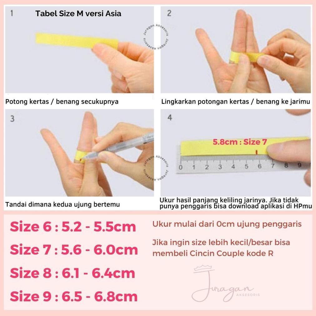 Cute- Ailoviu Cincin Couple Romantis R36 Titanium Ukir Nama Silver Perak Emas Putih Unik Pria Wanita