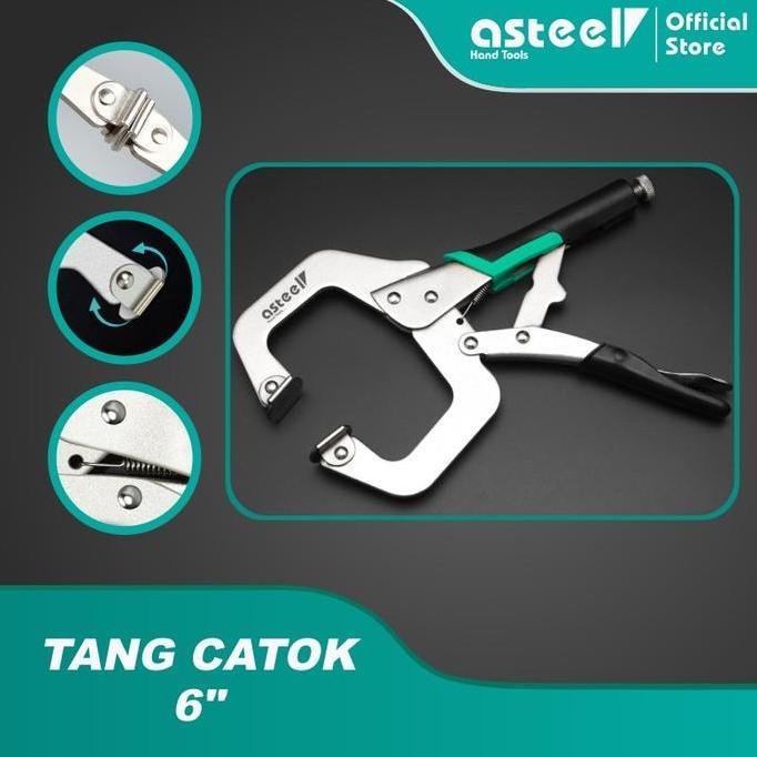 Yxyj- Asteel Tang Jepit Catok Kunci Mini Locking Plier C Clamp Swivel Lock Tang Jepit Catok - Tang C