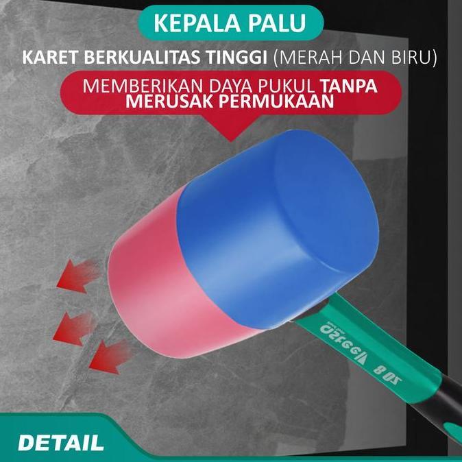 Yxyj- Asteel Palu Karet Keramik Granit Lantai Rubber Hammer Besar 16Oz Sedang 12Oz Kecil 8Oz Palu  K
