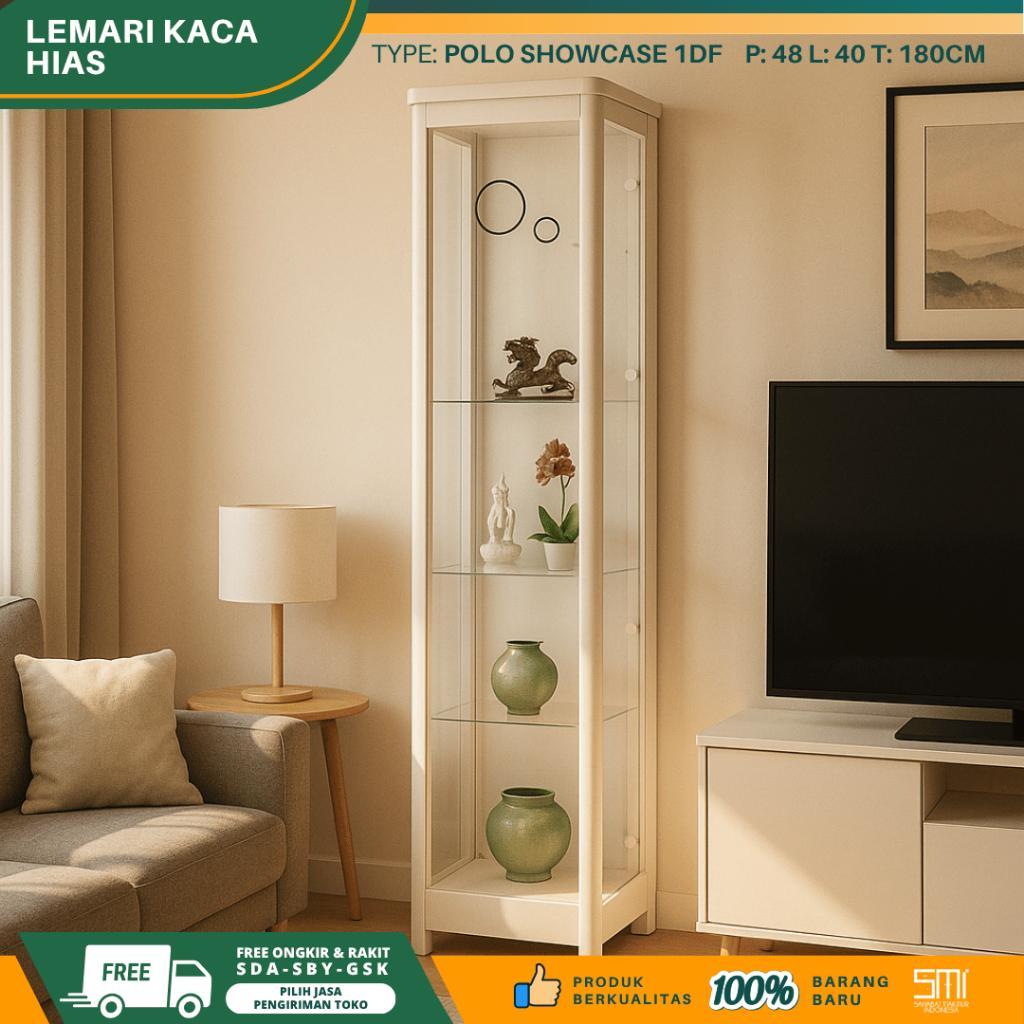 Polo Showcase 1Df / Lemari Hias Lemari Minimalis Almari Tas Lemari Dinding Lemari Pajangan