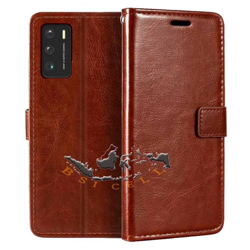 Nice- Xiaomi Poco M3 Leather Case Sarung Hp Dompet Kulit Flip Cover Case