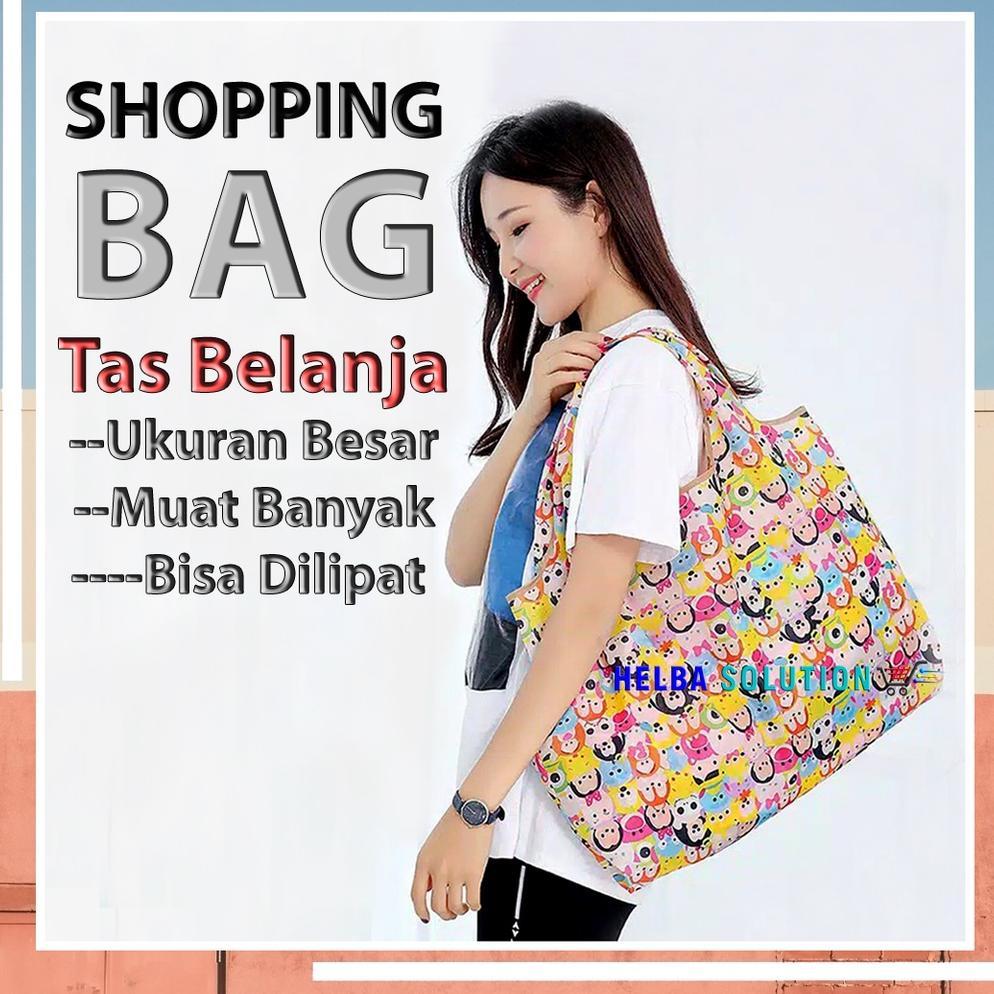 Good- Tas Belanja Lipat Praktis Kekinian Shopping Bag Kantong Belanja Besar Totebag Serbaguna