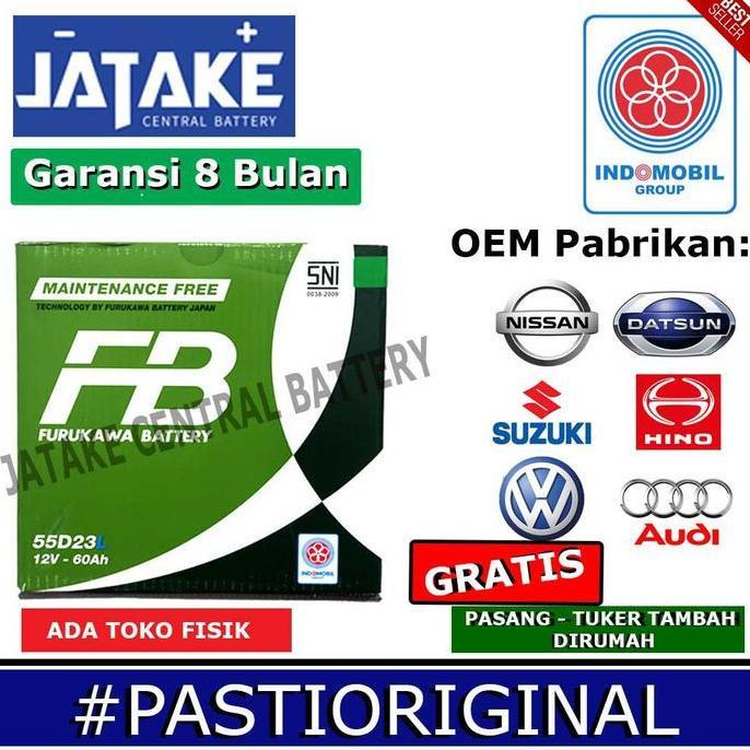 Promo Aki kering mobil Innova bensin Mirrage 55D23L Furukawa Battery FB Diskon