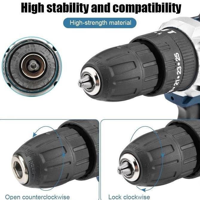 Bosch 1288V Mesin Bor Listrik Tanpa Kabel 2 Cas 13Mm Mata Bor Obeng Listrik Bor Tangan Besi Tembok B