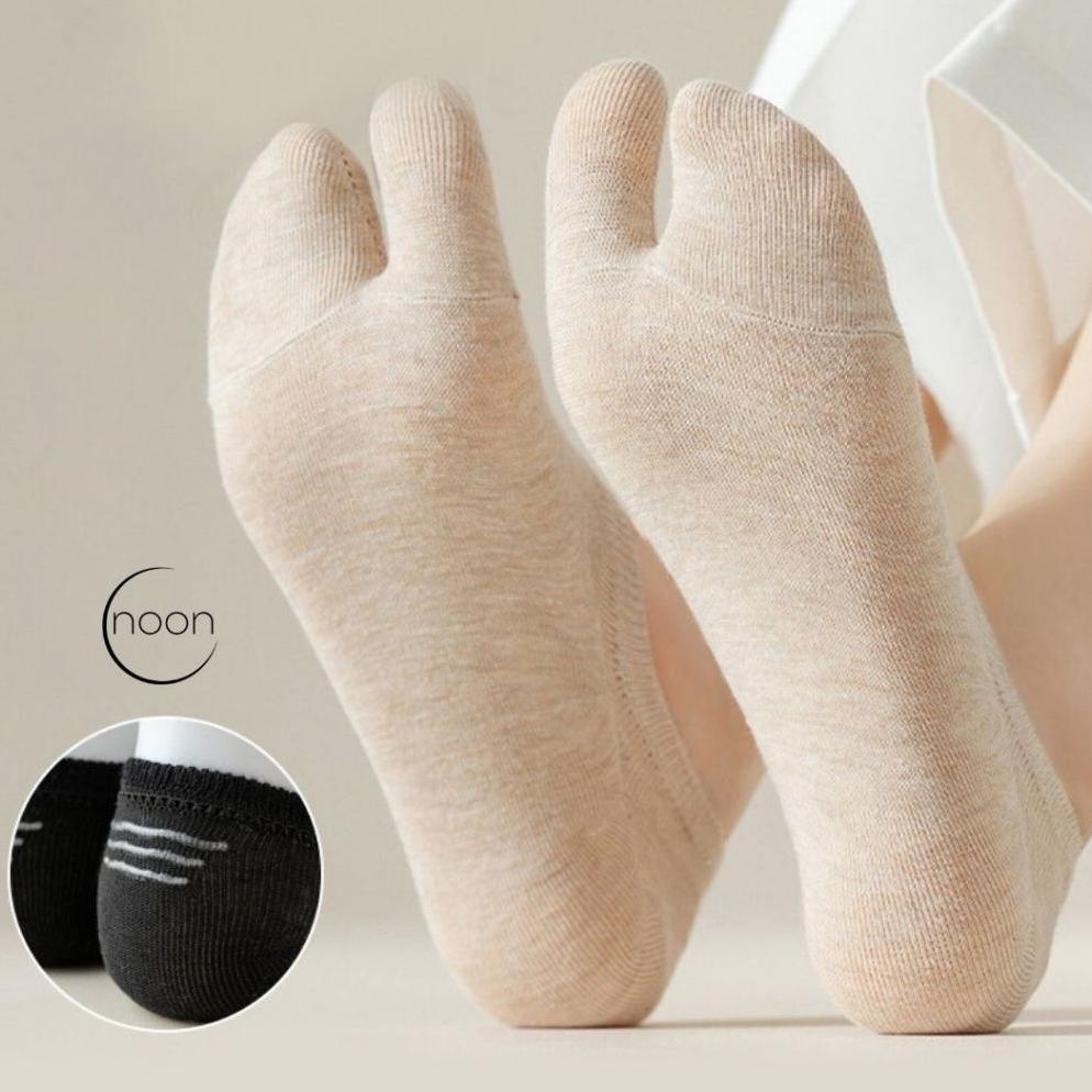 Slmtkaki- Noon [ Tum (Set) / ] 5 Pasang Kaos Kaki Pendek Jempol Wanita Korea Warna Kulit Semata Anti