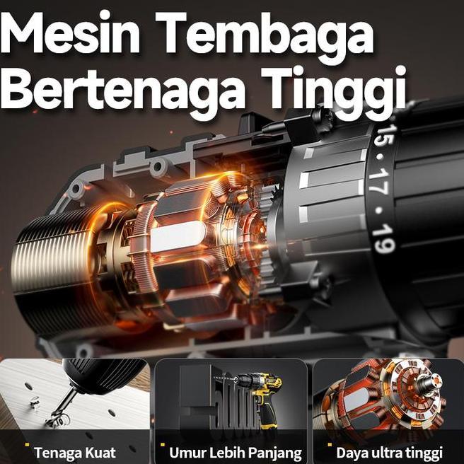 Cod Japer Mesin Bor Listrik Bor Cordless Cas Tangan Berkualitas Bor Tanpa Kabel