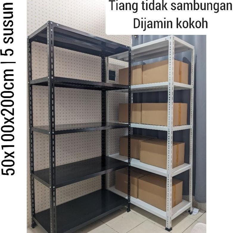 Rak besi susun serbaguna 50x100x200cm Rak gudang kuat | rak dapur | rak laundry | rak toko