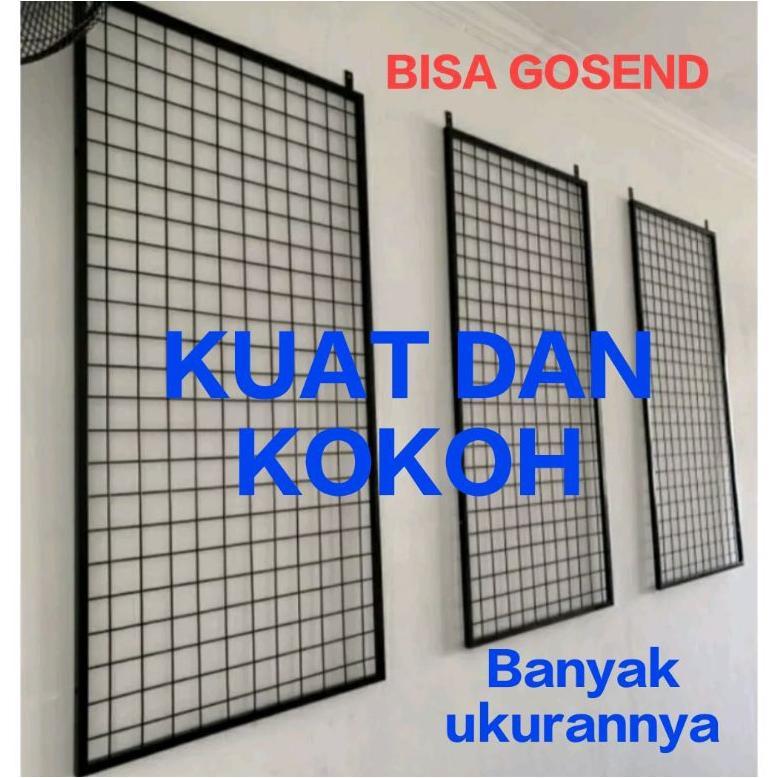 (COD)RAK BINGKAI MONDO HITAM DAN PUTIH 120CM60CM - RAK DISPLAY PAJANGAN DINDING - GANTUNGAN PAJANGAN