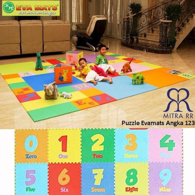 MitraRR Karpet Puzzle Evamats Angka 123 Puzzle Edukasi Anak Matras Alas Lantai
