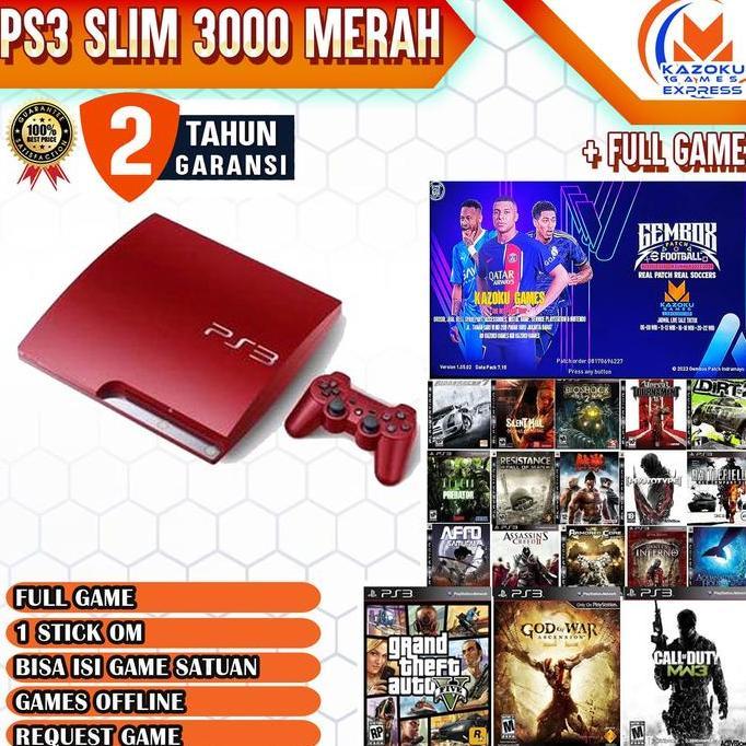 Terlaris Playstation 3 Ps3 Slim Sony Seri 3000 Merah Limited 160 500Gb Garansi 2 Tahun