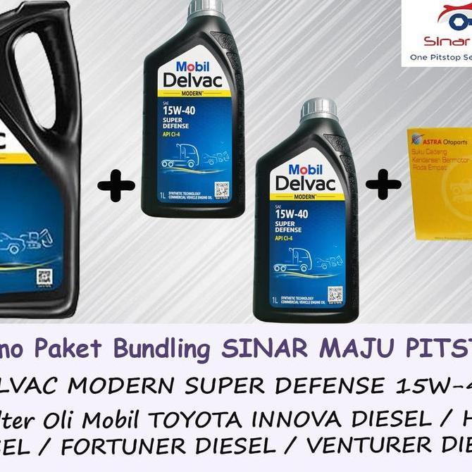 Hiww- Paket Oli Mobil Delvac Mx 15W-40 - 7 Liter & Filter Oli Innova Diesel & Innova Reborn