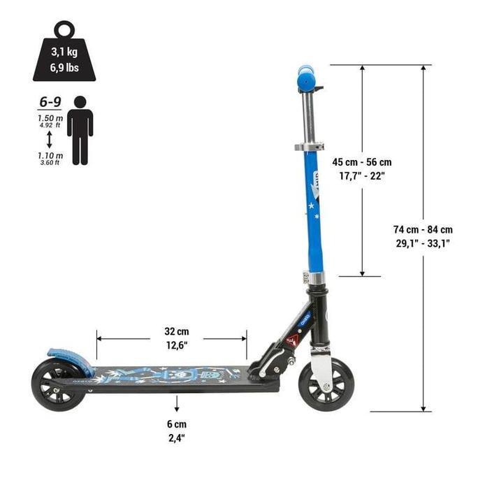 Terlaris Oxelo Skuter Anak Perempuan Mid 1 Scooter Otoped Kids' Dapat Dilipat Original - Neon Lavend