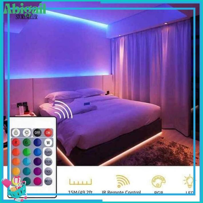 [3528 10m] Lampu led strip rgb 16 warna remote tiktok warna warni lampu kamar dinding PREMIUM