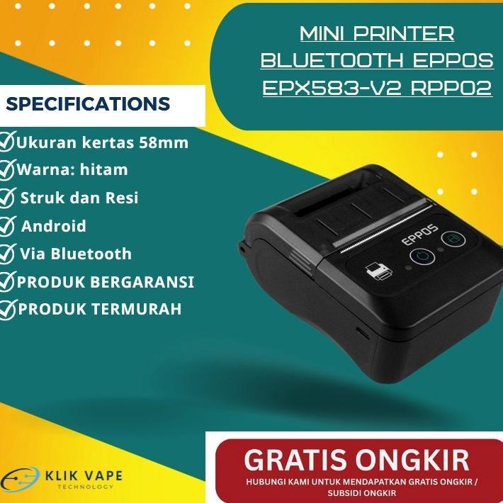Printer Bluetooth Untuk Cetak Resi Shopee dan Cetak Struk Kasir EPPOS EPX583-V2 RPP02