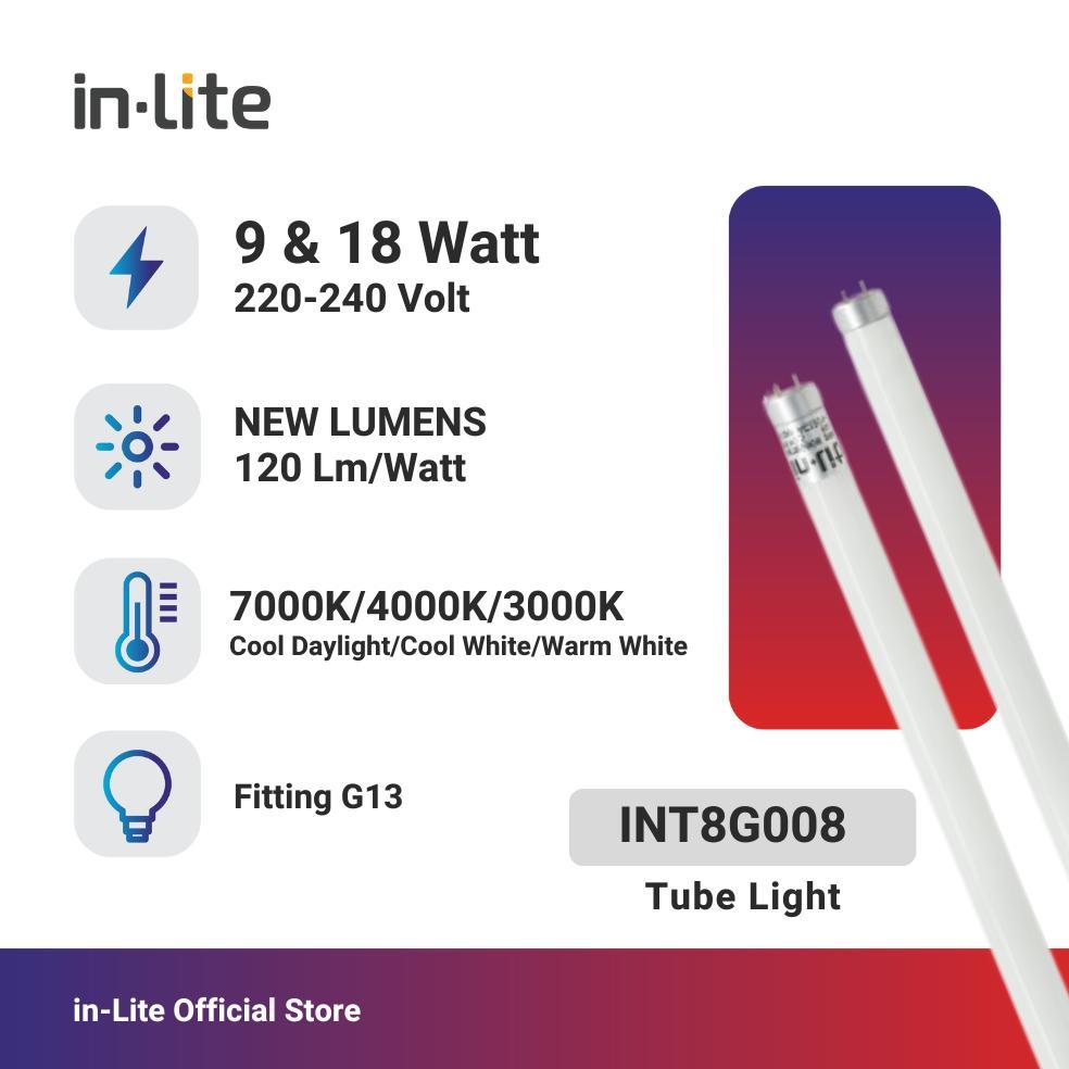 InLite LED Lampu TL T8 18 Watt 120cm INT8G008- 9 -18 watt