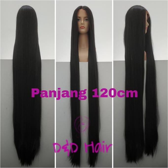 Wig Rambut - Wig Panjang 120cm - D&D15120 - Black - Wig Hantu [terbaik]