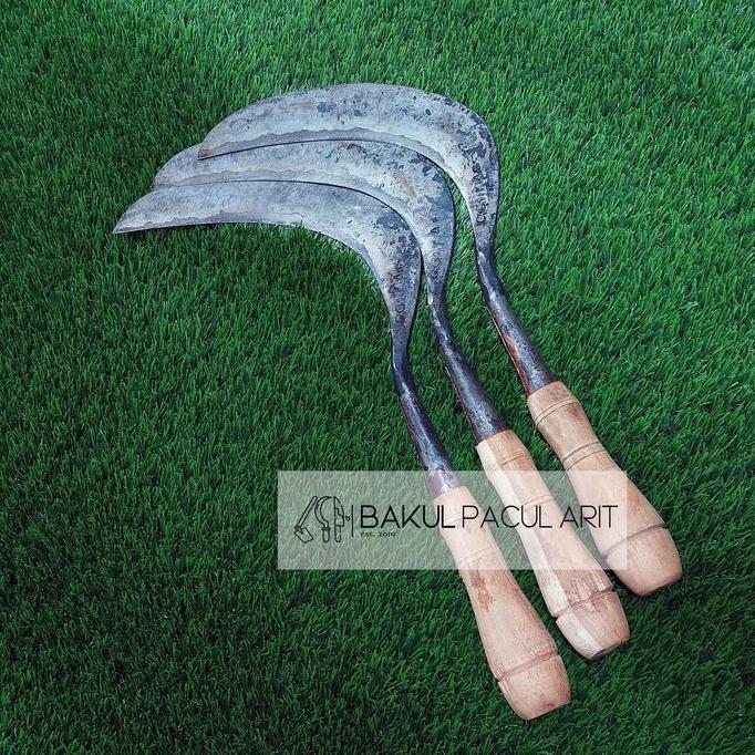 ROJIKAN Arit Rumput Padi Ngaritan Super Baja Isen Roda Gila Tajam