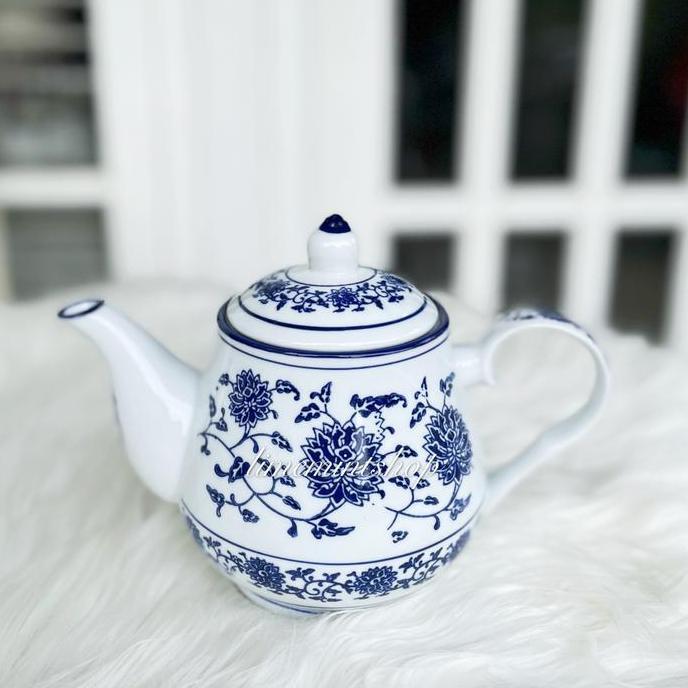 Teko Keramik Biru Putih / Teapot