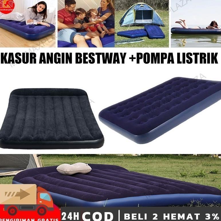 Kasur Angin + Pompa Listrik / Air Bed Double Kasur Angin Bestway Bestway Paket Kasur Angin Double Bi