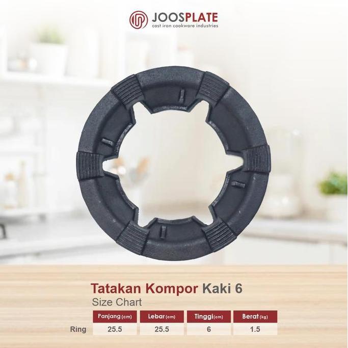 Dkrs- Tatakan Kompor Anti Angin Kaki 6 / Cover Kompor Penahan Angin Anti-Slip Besi Cor Tebal