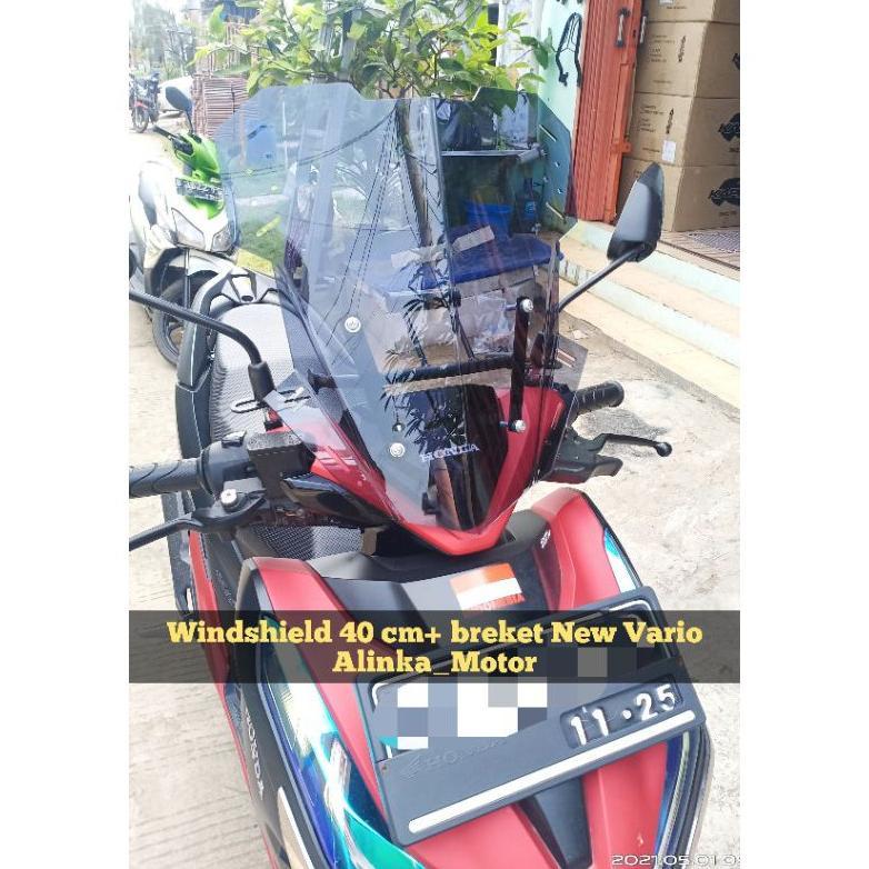 PAKET Breket+Visor 40cm V1 Honda New Vario Keyless 125/150/160 2018-2023 Windshield Visor custom Vis