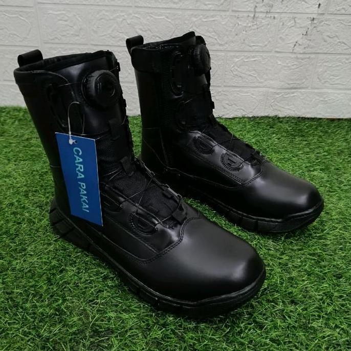 Sepatu PDL Jatah Polri Tali Putar / Sepatu PDL Hitam Putar Jatah Polri