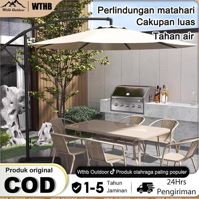 WTHBPayung Taman Tenda lipat Payung Ruangan Cafe Payung Teduh Matahari Umbrella Pelindung Bulat deng