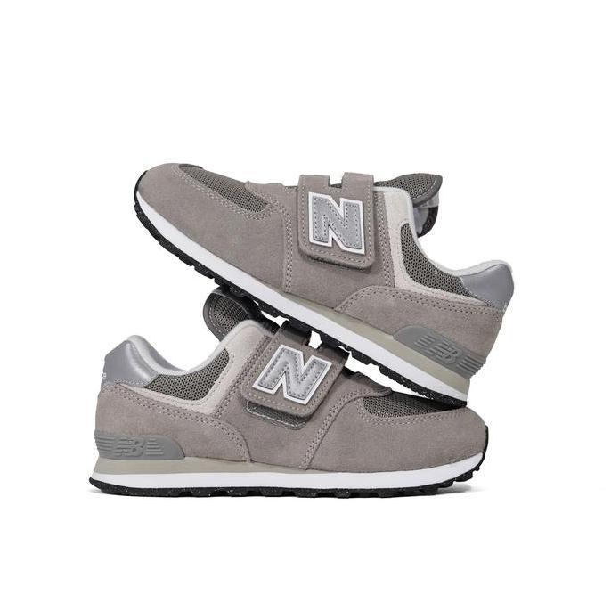 Sepatu Sneakers Anak NB Kids 574 Hook & Loop Grey [PV574EVG] Original