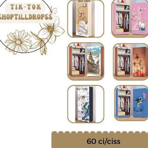 Dkrs- Lemari Pakaian Single Rak Hello Kitty/Lemari Portable / Lemari Rakit Shenar Furniture