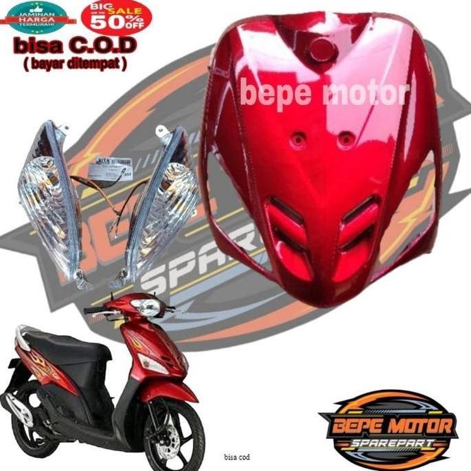 Tameng Dan Lampu Sen Depan Yamaha Mio Sporty Mio Lama Warna Merah Marun / Tameng 1Set Mio Sporty Mio