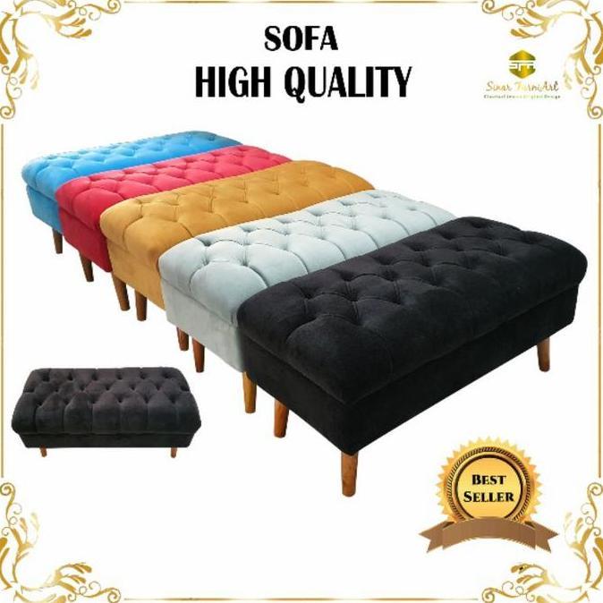 SOFA BENCH MINIMALIS / SOFA PERSEGI PANJANG / SOFA RUANG TAMU / NYAAN & ESTETIK