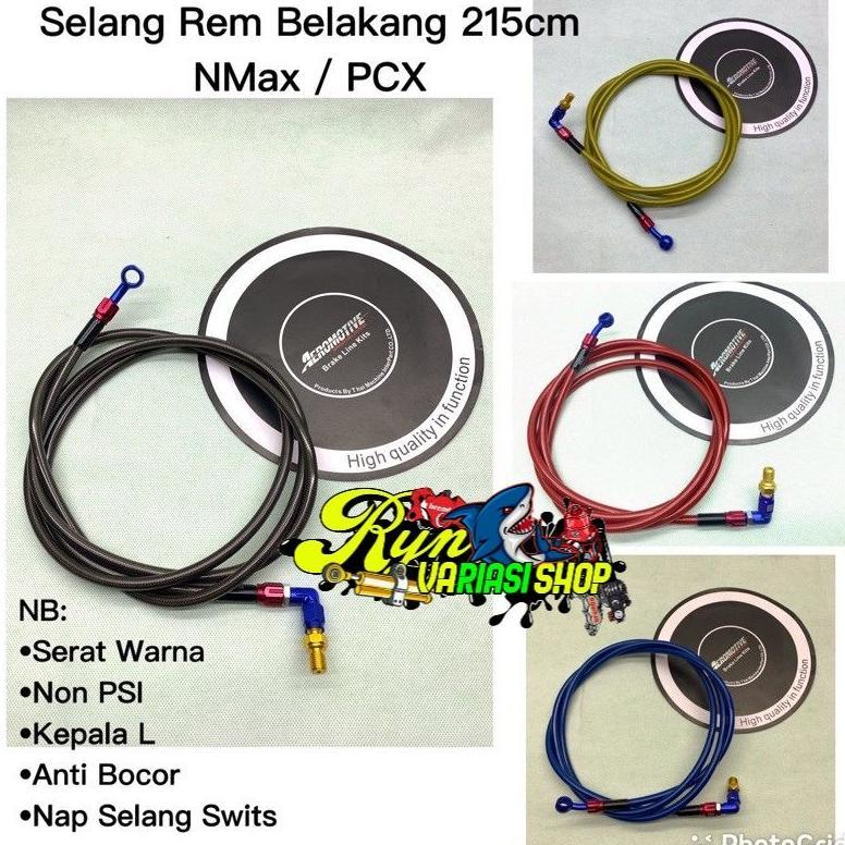 kabel selang rem belakang 215cm Non PSI lepas banjo nmax PCX aeromotive mdl swits