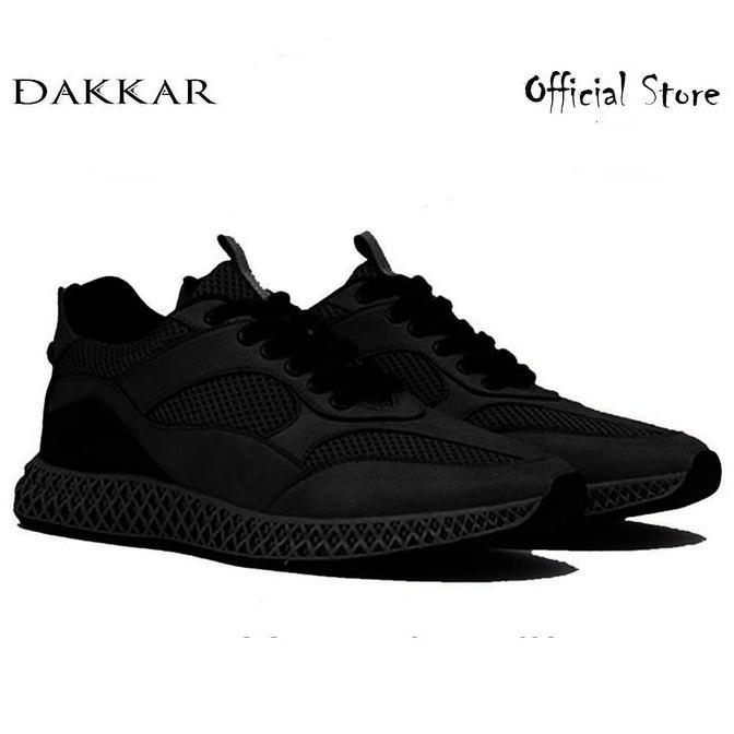 Sepatu Running Sneakers Pria Dakkar Olaff Full Black