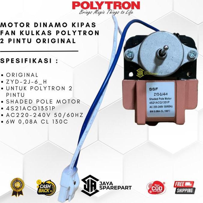 Motor Fan Kulkas Polytron 2 Pintu JAYA SPAREPART BANDUNG RESTOCK