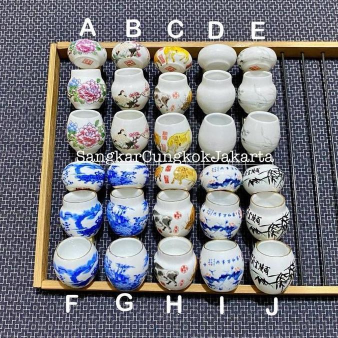 PROMO - Cepuk Cungkok keramik Burung Kecil Pleci Kolibri Sogon 3pcs