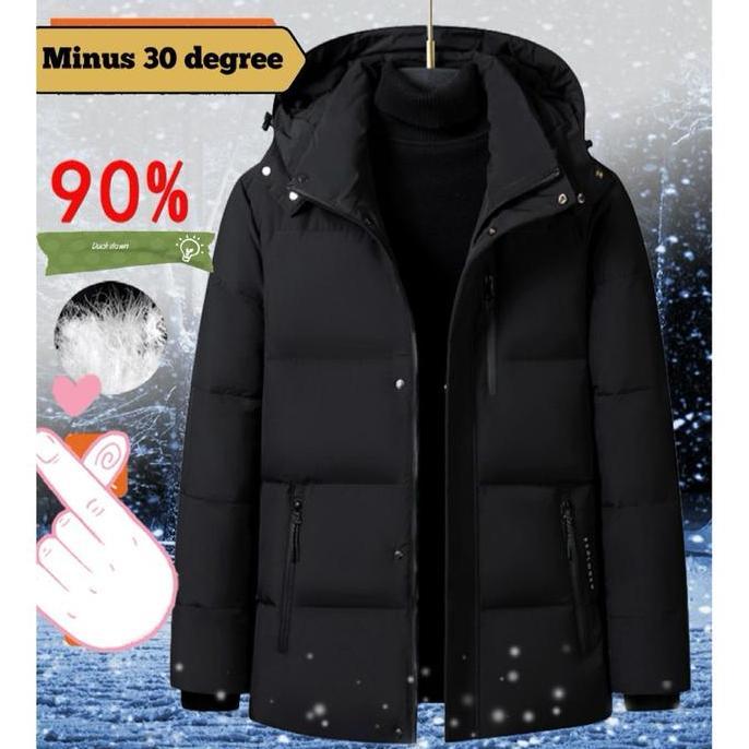 jaket winter pria duck down minus 30 degree type KF Hitam Distro