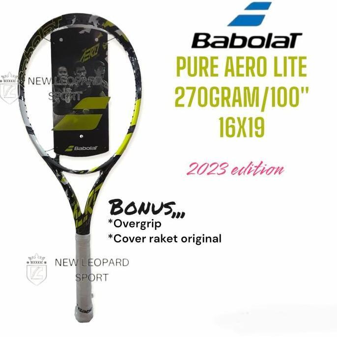 Raket tenis babolat pure aero lite 2023 grey yellow 270gramLeopard Sport New