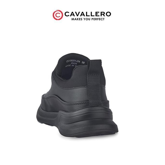 PROMO - Sepatu Pria Casual Sneakers Cavallero Zack Black Shoes Snekers Hitam