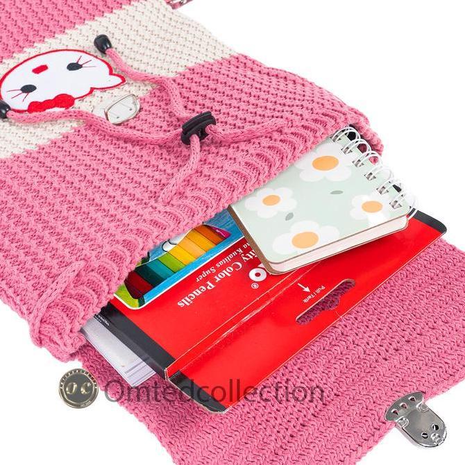 Kyut- Tas Anak-Anak Perempuan Karakter Hello Kitty 25 Cm X 30 Cm - Fashion Rajut Sd