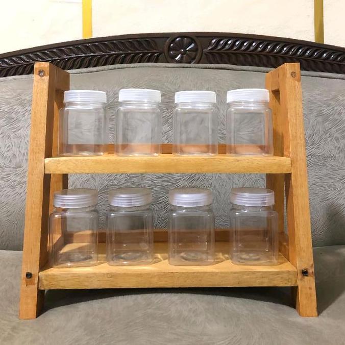 Gratis Ongkir Rak Bumbu Dapur Dua Susun Multifungsi Dengan Desain Kayu Natural Dan Kapasitas Besar U