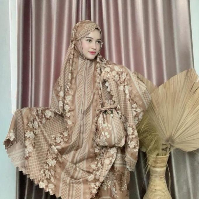 Syukron- Arbifa | Mukena Jamila Series Laser Cut | Mukena Travelling Pouch Motif | Mukena 2In1 Motif