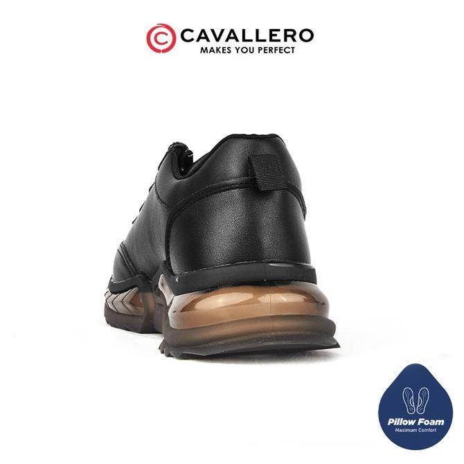 TERLARIS - Sepatu Pria Casual Sneakers Cavallero Yannick Black Shoes Snekers Hitam